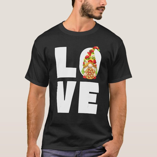 Camiseta Pai De Pizza De Amor Cuto Para Férias De Verão Ita (Frente)