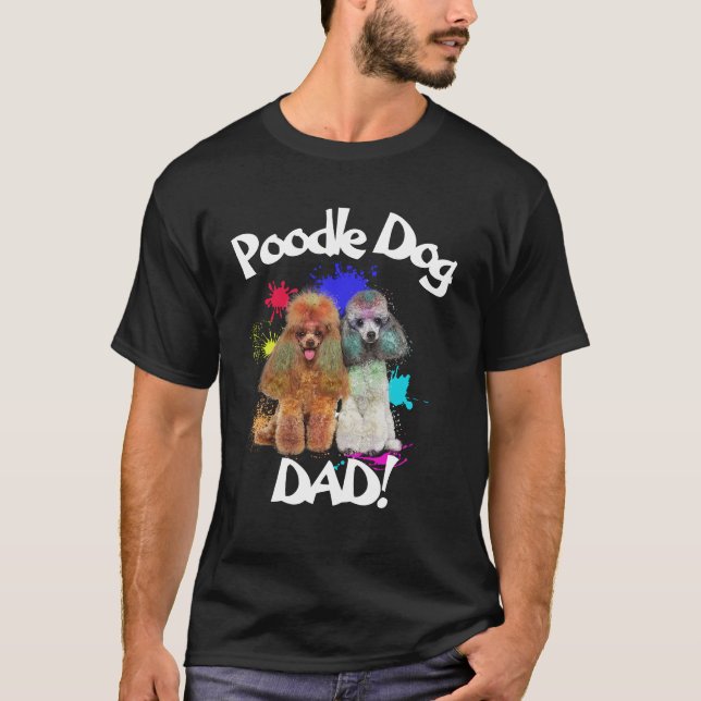 Camiseta Pai de Poodle Cachorro Sobrevoando Melhor Pai De C (Frente)