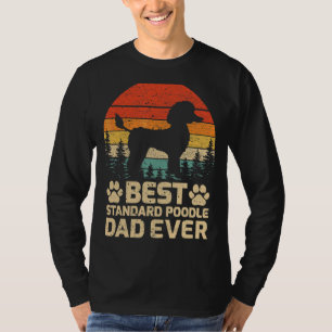 Camiseta Pai De Poodô Padrão Da Melhor Vintage Da Retro Da 