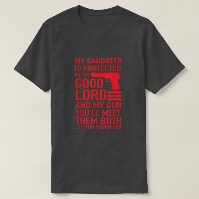 Camiseta PAI de proteção Pai engraçado de moça  (Frente do Design)