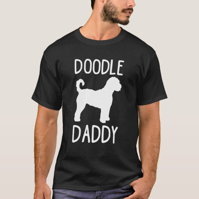 Camiseta Pai de rabo, presente de Goldendoodle Dog D do pai (Frente)