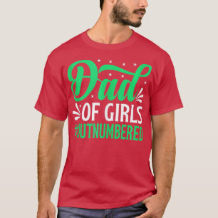 Camiseta Pai De Raparigas Com Dia de os pais Engraçado Nume