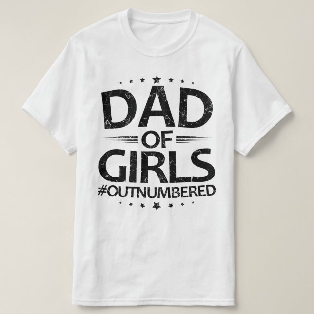 Camiseta pai de raparigas em menor número (Frente do Design)