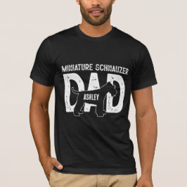 Camiseta Pai de Schnauzer Miniatura Pai de Cachorrinho