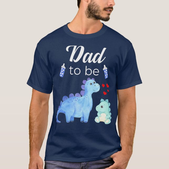 Camiseta Pai De Ser Chá de fraldas De Dinossauro Para Garot (Frente)