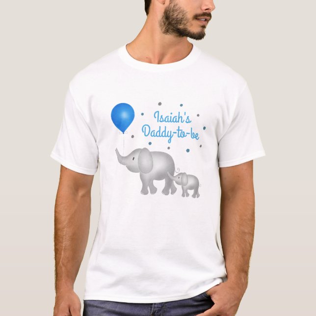 Camiseta Pai De Ser Um Tema Elefante Chá de fraldas Bebê (Frente)