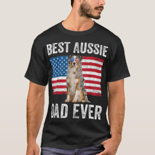 Camiseta Pai de Shepherd Americano Flag Dog Au
