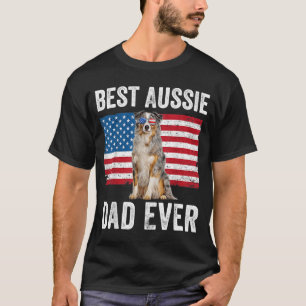 Camiseta Pai de Shepherd Americano Flag Dog Au