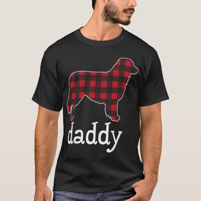 Camiseta Pai de Shepherd australiano Xadrez vermelha Auss (Frente)