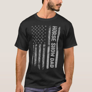 Camiseta Pai de Show de Cavalo Engraçado América Bandeira d