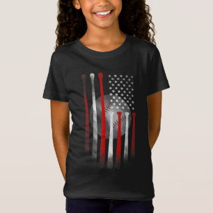 Camiseta Pai de Sinalizador Americano Vintage Baseball Flag