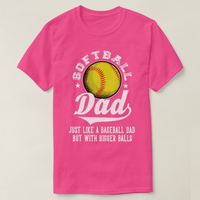 Camiseta Pai de softball como um pai de beisebol com bolas  (Frente do Design)