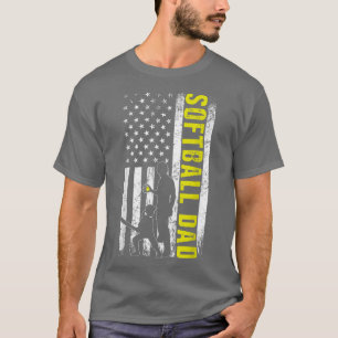 Camiseta Pai de Softball EUA Bandeira Pai do jogador de sof