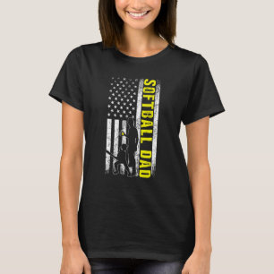 Camiseta Pai de Softball EUA Bandeira Pai do jogador de sof