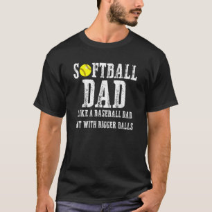 Camiseta Pai De Softball Mens Igual A Um Pai De Baseball Ma
