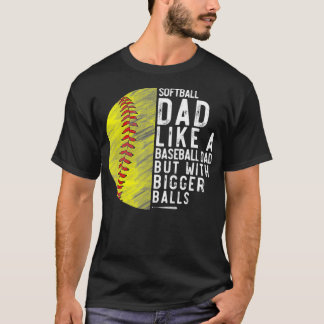 Camiseta Pai De Softball Mens Igual A Um Pai De Baseball Ma