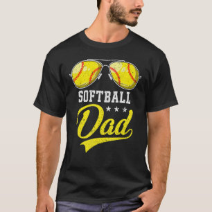 Camiseta Pai De Softball Mens Pai Ortoado Do Jogador De Sof