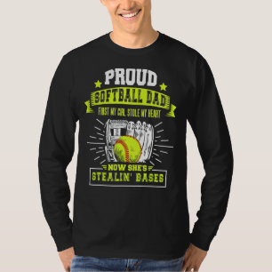 Camiseta Pai De Softball Orgulhoso Com Gordura De Softball