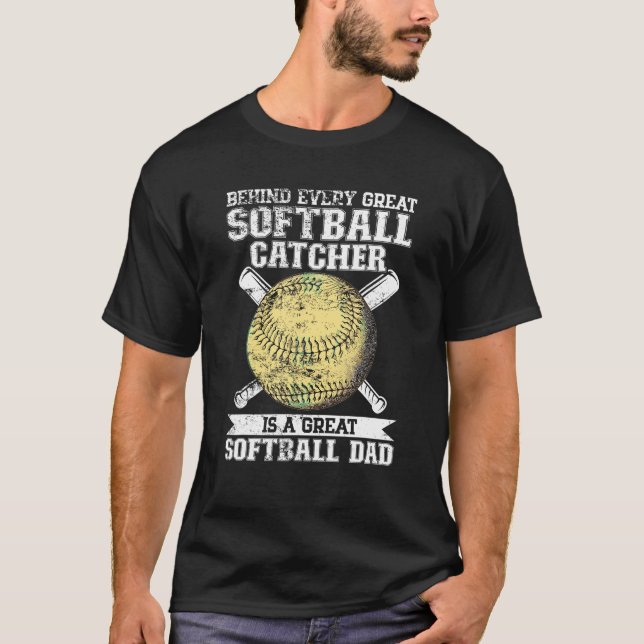 Camiseta Pai De Softball Pitcher Treinador Fastpitch Fathe (Frente)
