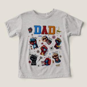 Camiseta Pai de super-heróis provoca forças