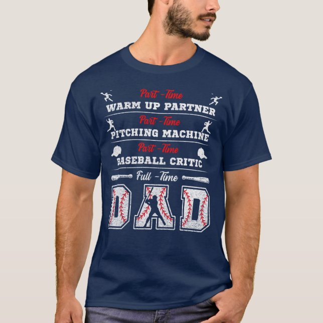 Camiseta Pai de Tempo do Baseball Parceiro Baseball com Aqu (Frente)