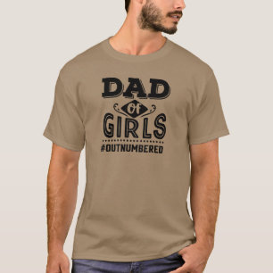 Camiseta Pai de Tipografia Negra de Meninas Numeradas