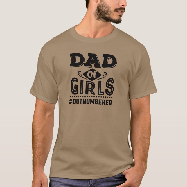 Camiseta Pai de Tipografia Negra de Meninas Numeradas (Frente)