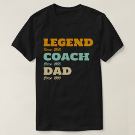 Camiseta Pai de Treinador de Legenda de Hockey - Datas Pers