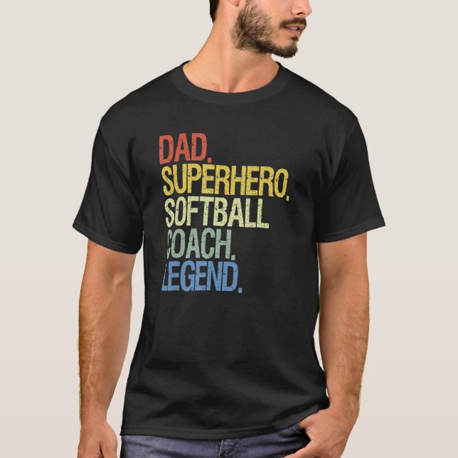 Camiseta Pai de treinador de softball (Frente)