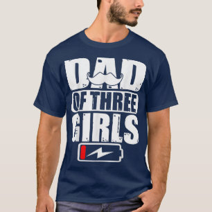 Camiseta Pai De Três Garotas Dias de os pais Presentes