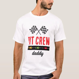 Camiseta Pai de Tripulação Branca de Carro Race
