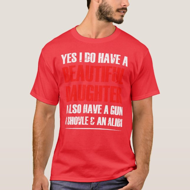 Camiseta Pai De Um Dia de os pais Filha Que Deu Pai Engraça (Frente)