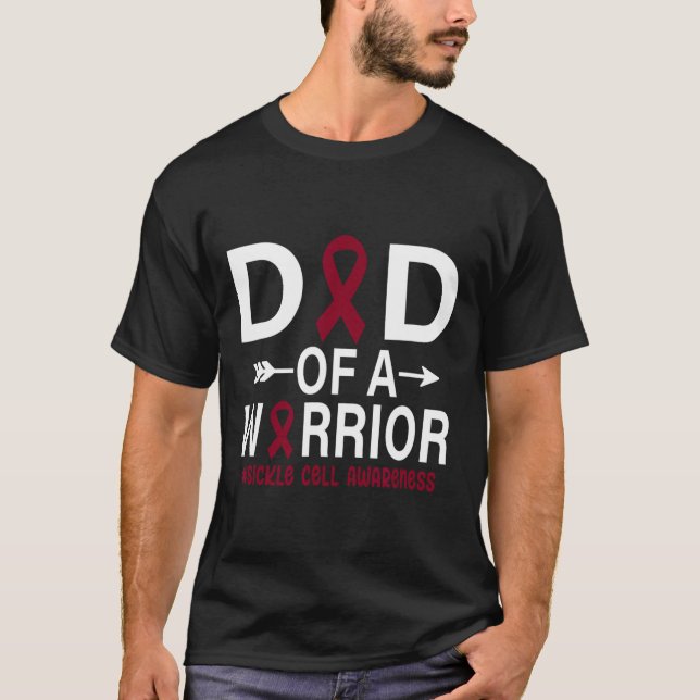 Camiseta Pai De Um Guerreiro Célula Falsiforme Mês De Conhe (Frente)