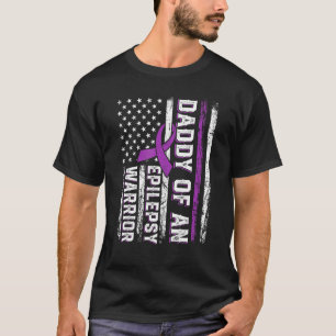 Camiseta Pai de um suporte de fita roxa contra epilepsia gu