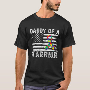 Camiseta Pai De Uma Consciência De Autismo Do Guerreiro Pa