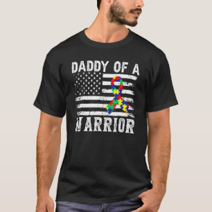 Camiseta Pai De Uma Consciência De Autismo Do Guerreiro Par