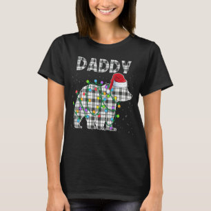 Camiseta Pai de Urso de Natal Xadrez Branco Preto Matchi Xm