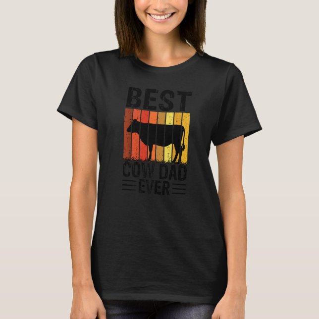 Camiseta Pai De Vaca De Menores De Fazenda De Vaca De Farma (Frente)