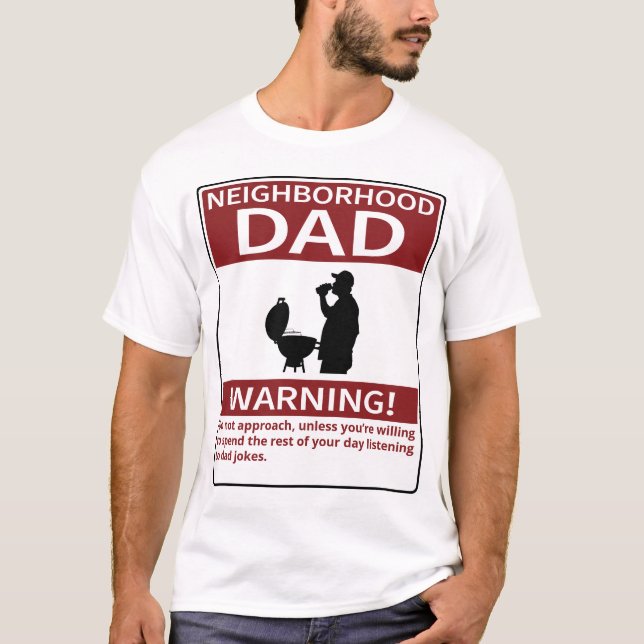 Camiseta Pai de vizinhança personalizável Vermelho de aviso (Frente)