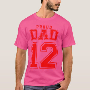 Camiseta Pai de Voleibol Orgulhoso Número 12 R
