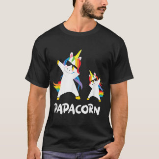 Camiseta Pai de vovô engraçado Papa Unicorn Papacorn Dab Da