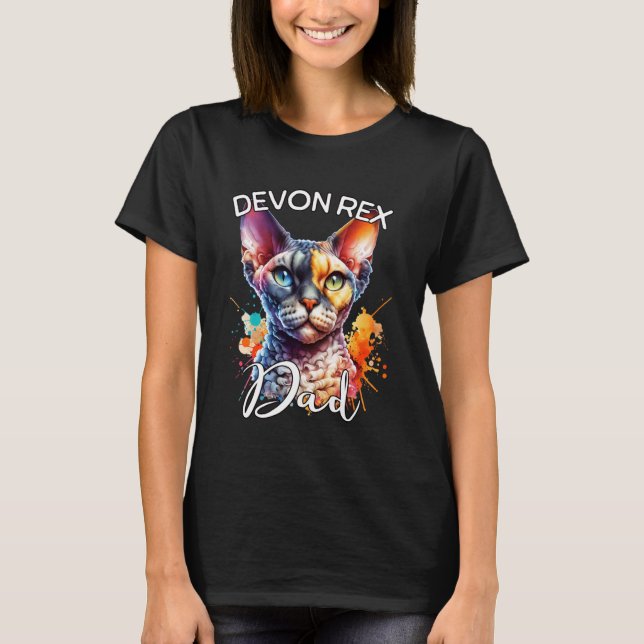 Camiseta Pai Devon Rex Gato Devon Rex (Frente)