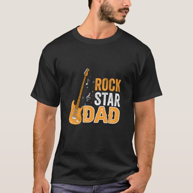 Camiseta Pai Dia de os pais Rock Star (Frente)