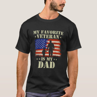 Camiseta Pai Dia do Pai Meu Veterano Favorito É Meu Pai