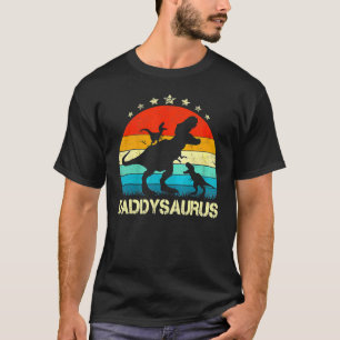 Camiseta Pai Dinossaur Daddysaurus 2 Duas Crianças Natal Fo