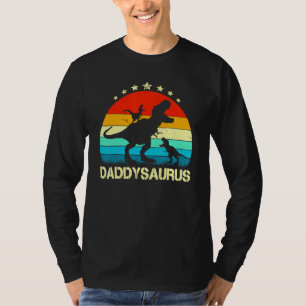 Camiseta Pai Dinossaur Daddysaurus 2 Filhos Pai
