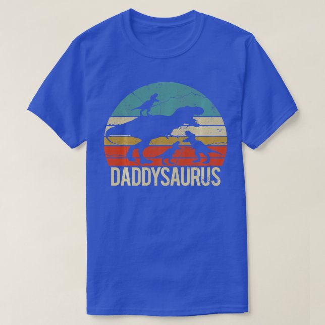 Camiseta Pai Dinossaur Daddysaurus 3 3 Kids xmas chris (Frente do Design)