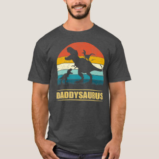 Camiseta Pai Dinossauro Daddysaurus 2 crianças Presente Dia