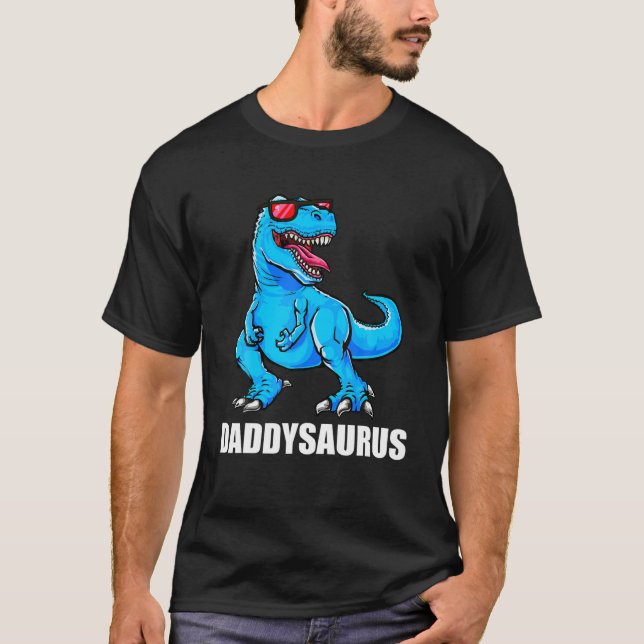 Camiseta Pai Dinossauro Daddysaurus T Homens - Pai Dinossau (Frente)