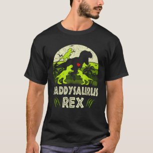 Camiseta Pai Dinossauro T Rex Daddysaurus 3 crianças Corres
